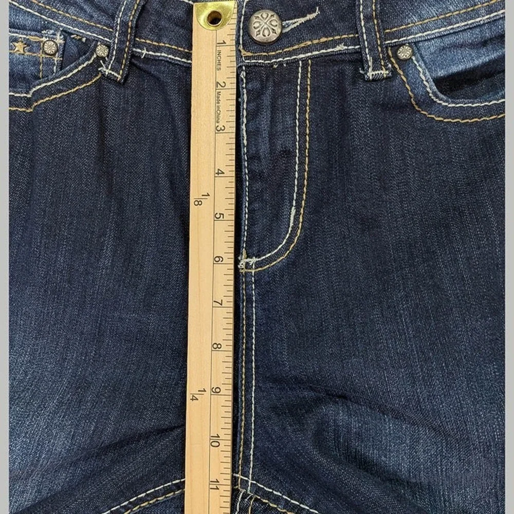 Cato Distressed Jeans Womens 12 Flare Y2K‎ Cowgirl McBling Horse Western Boho